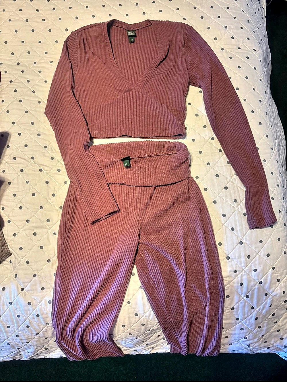 Wild Fable Purple Ribbed Two-Piece Set Size XS/S Like New